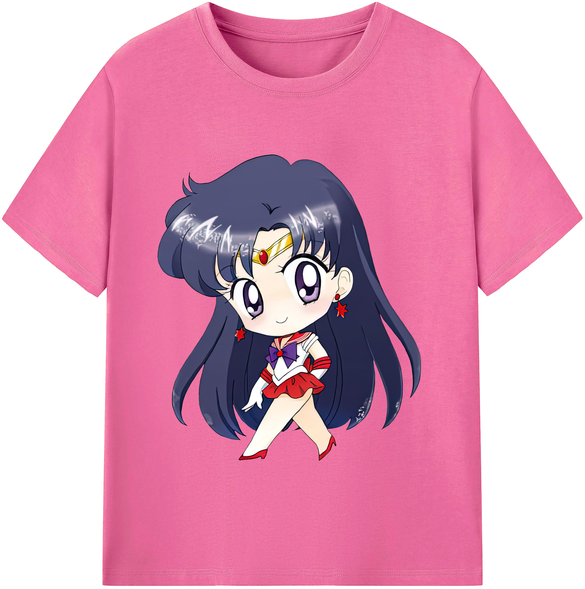 （画像用） 美少女戦士セーラームーン 火野レイ ひの レイ Sailor Moon Hino Rei （セーラーマーズ,Sailor Mars） レディースカジュアルプリントTシャツ（綿100％）